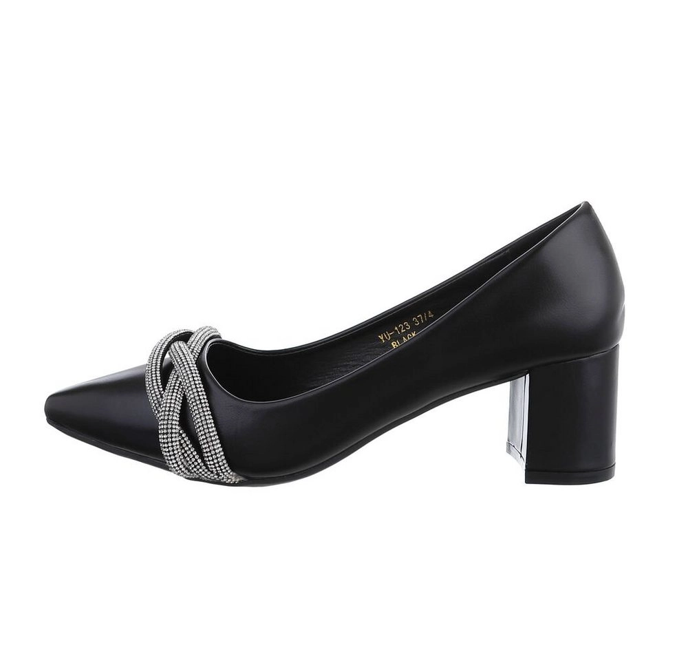 Ital-Design »Damen Abendschuhe Elegant« Pumps Blockabsatz Klassische Pumps in Schwarz