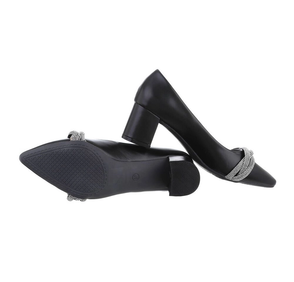 Ital-Design »Damen Abendschuhe Elegant« Pumps Blockabsatz Klassische Pumps in Schwarz