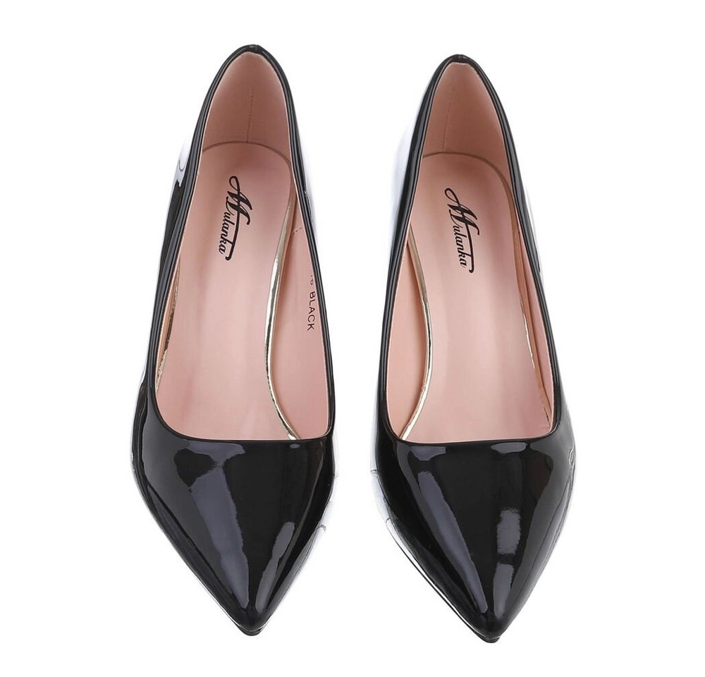 Ital-Design »Damen Abendschuhe Elegant« Pumps Blockabsatz High Heel Pumps in Schwarz