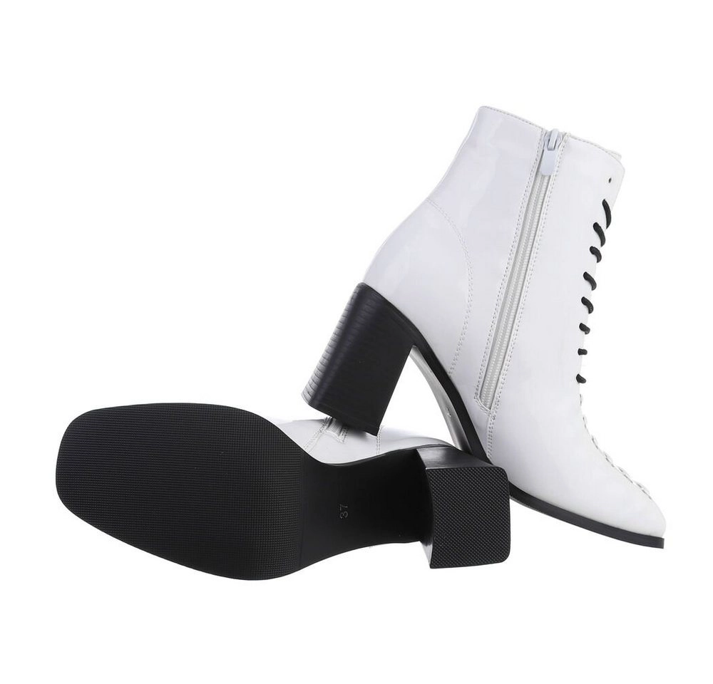 Ital-Design »Damen Party & Clubwear« Stiefelette Blockabsatz High-Heel Stiefeletten in Weiß