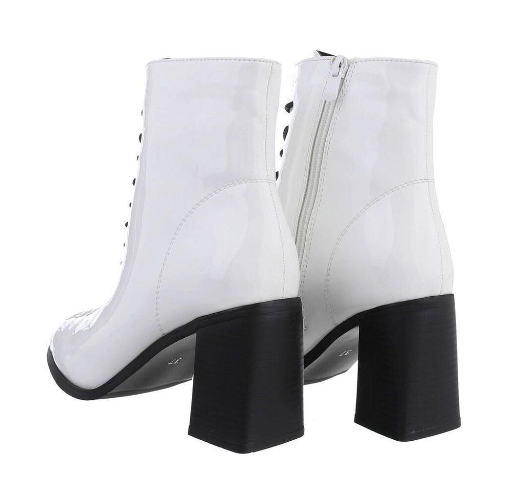 Ital-Design »Damen Party & Clubwear« Stiefelette Blockabsatz High-Heel Stiefeletten in Weiß