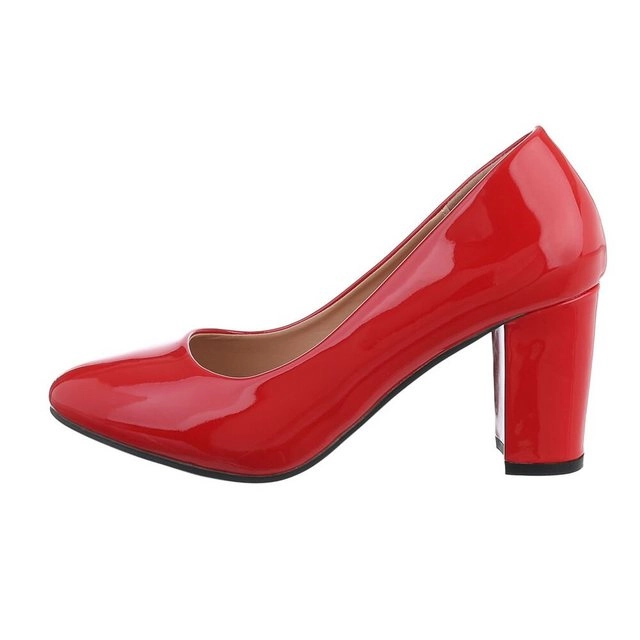 Ital-Design »Damen Abendschuhe Elegant« Pumps Blockabsatz High Heel Pumps in Rot