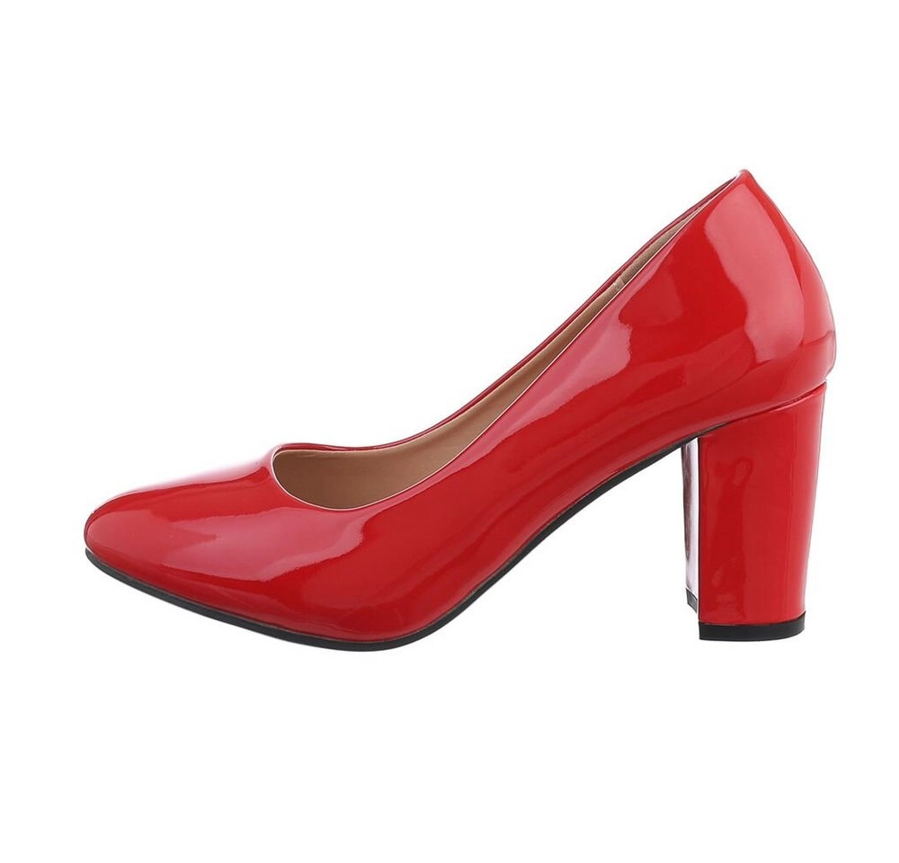 Ital-Design »Damen Abendschuhe Elegant« Pumps Blockabsatz High Heel Pumps in Rot