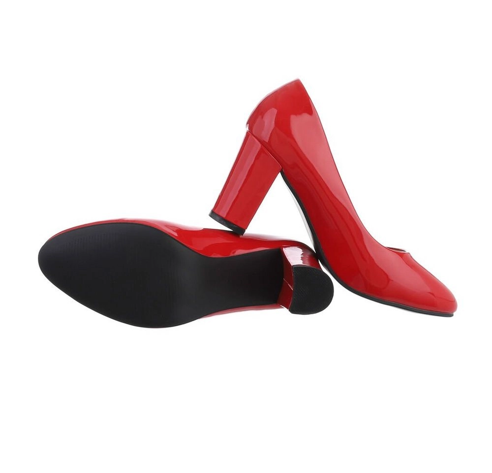 Ital-Design »Damen Abendschuhe Elegant« Pumps Blockabsatz High Heel Pumps in Rot