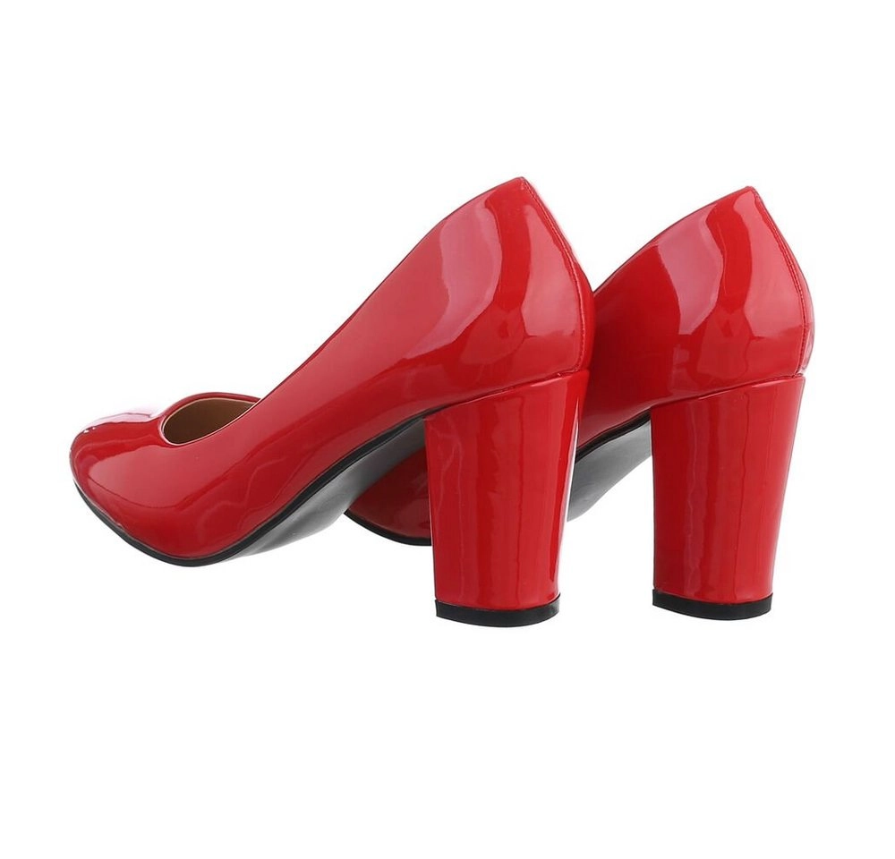 Ital-Design »Damen Abendschuhe Elegant« Pumps Blockabsatz High Heel Pumps in Rot