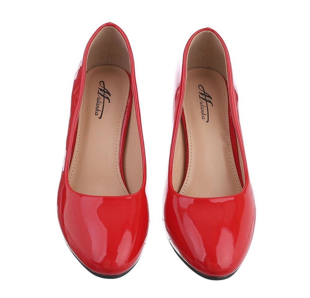 Ital-Design »Damen Abendschuhe Elegant« Pumps Blockabsatz High Heel Pumps in Rot