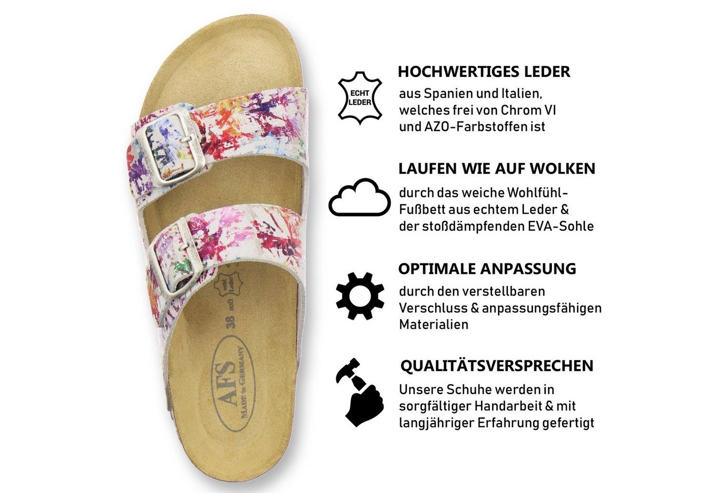 AFS-Schuhe »2100« Pantolette für Damen aus Leder mit Fussbett, Made in Germany