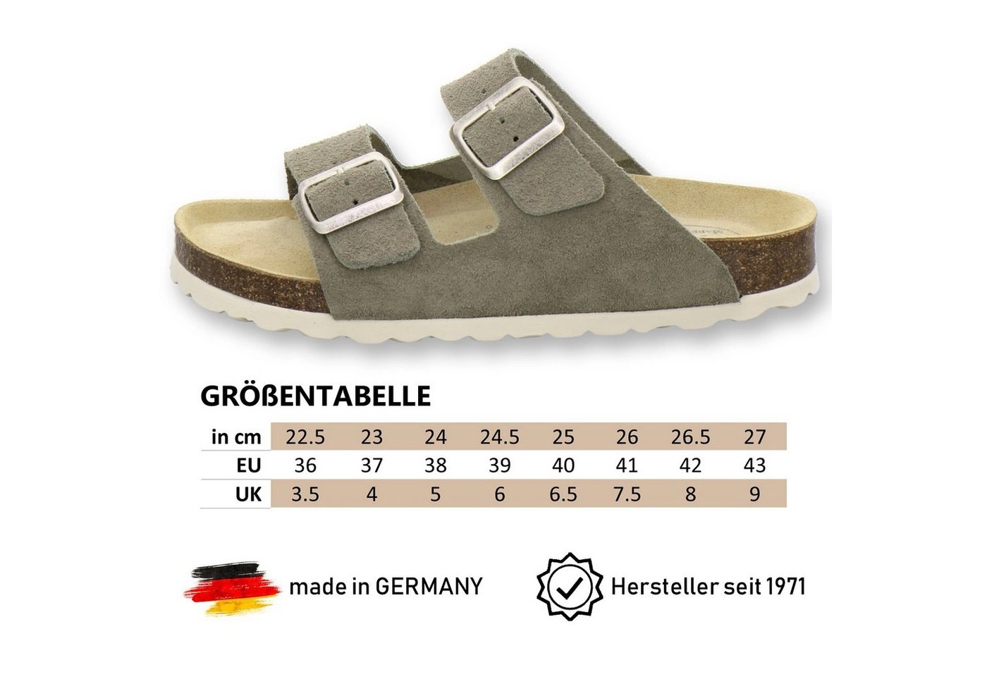 AFS-Schuhe »2100« Pantolette für Damen aus Leder mit Fussbett, Made in Germany