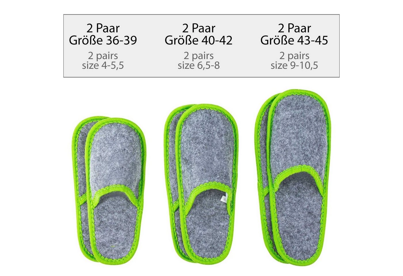 ONVAYA »ABS Gästepantoffel Home greygreen, Grün Grau, 6er Set, Antirutsch, Hausschuhe, Pantoffel« Pantoffel