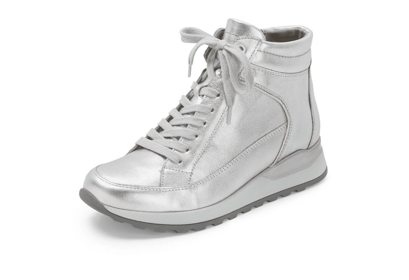 vitaform »Damen Sneakers Leder High« Sneaker Damensneaker Booties Damen aus Napalleder - Sneaker High Damen sicherer Halt - Damenschuh mit hohem Plateauabsatz - Freizeitschuh bequeme Passform mit austauschbarem Luftpolster Bett