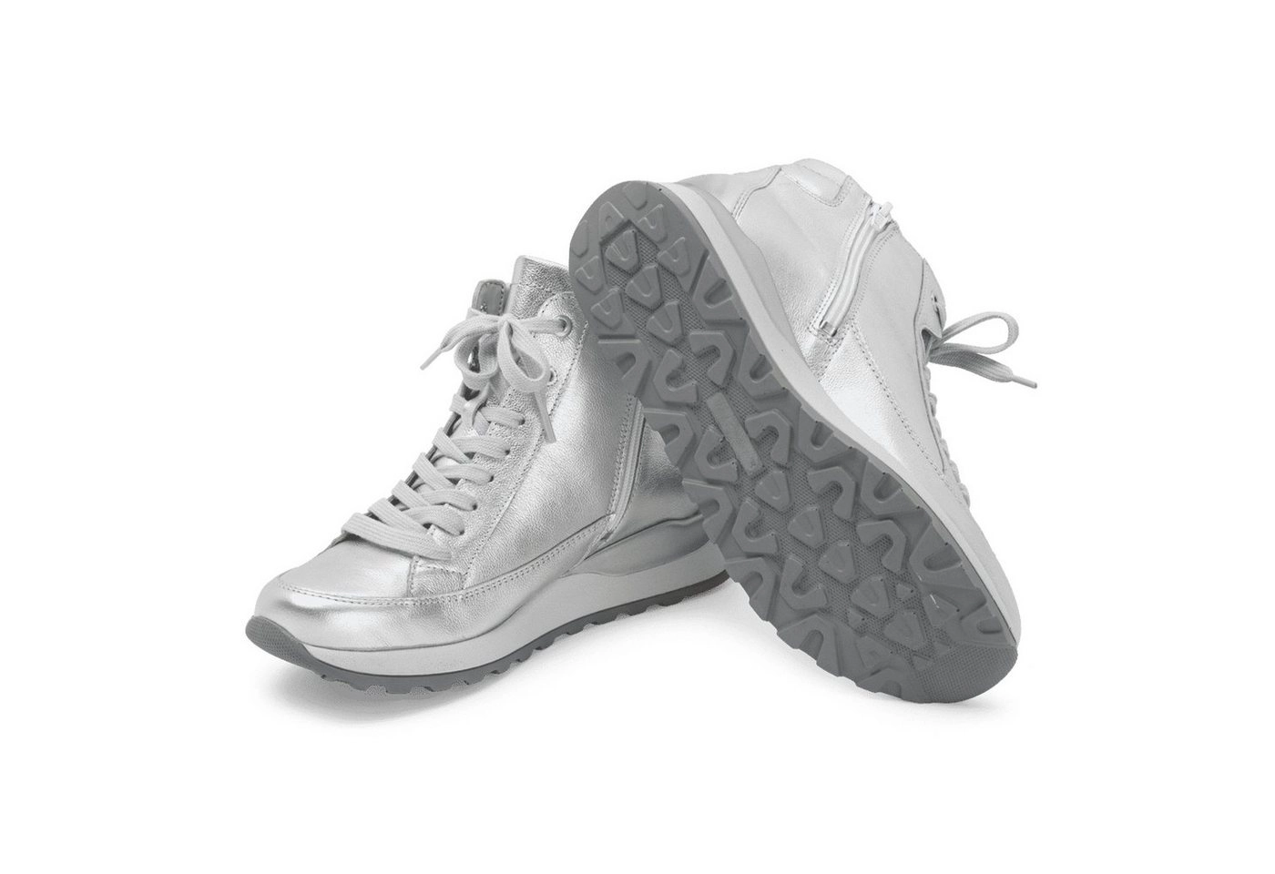 vitaform »Damen Sneakers Leder High« Sneaker Damensneaker Booties Damen aus Napalleder - Sneaker High Damen sicherer Halt - Damenschuh mit hohem Plateauabsatz - Freizeitschuh bequeme Passform mit austauschbarem Luftpolster Bett