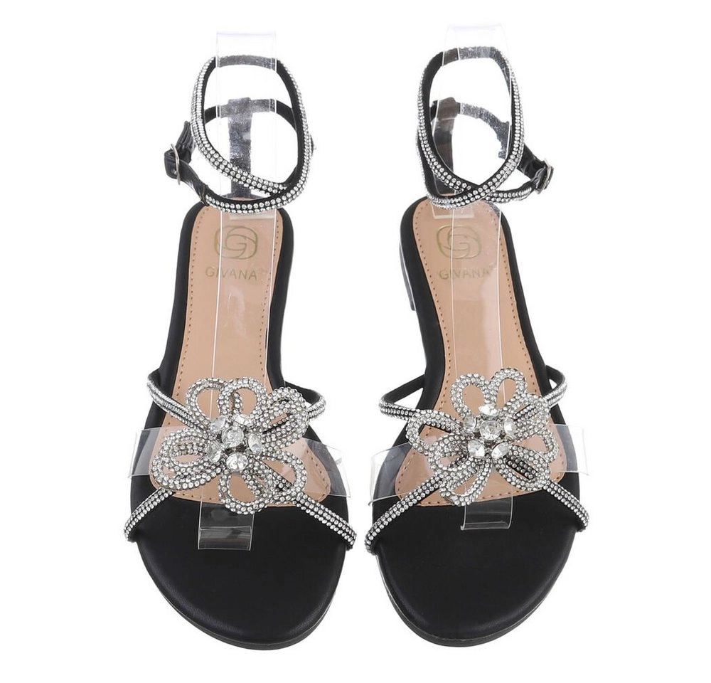 Ital-Design »Damen Abendschuhe Party & Clubwear« Sandalette Blockabsatz Riemchensandalen in Schwarz