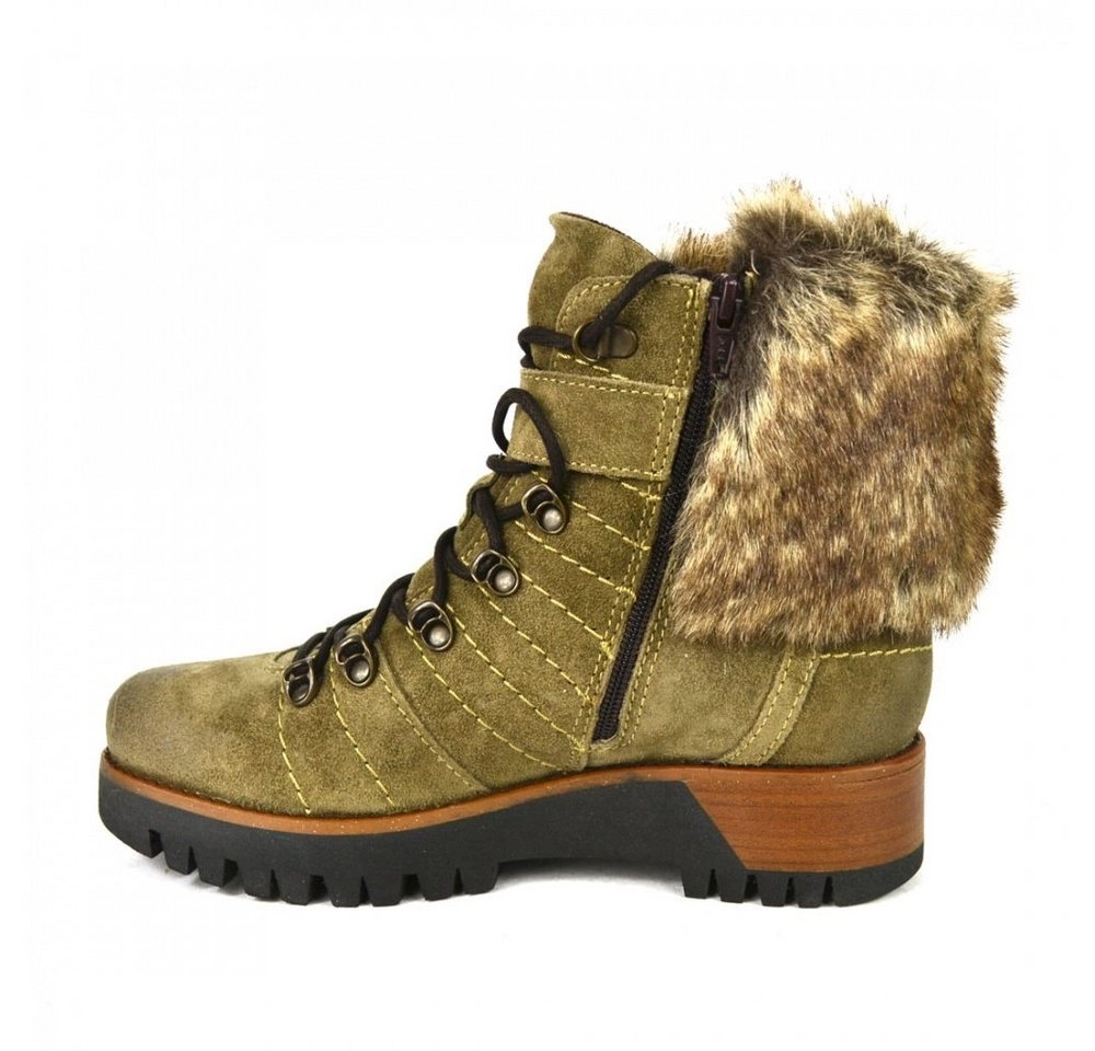 Manas »Boots Fake Fur« Stiefel Khaki