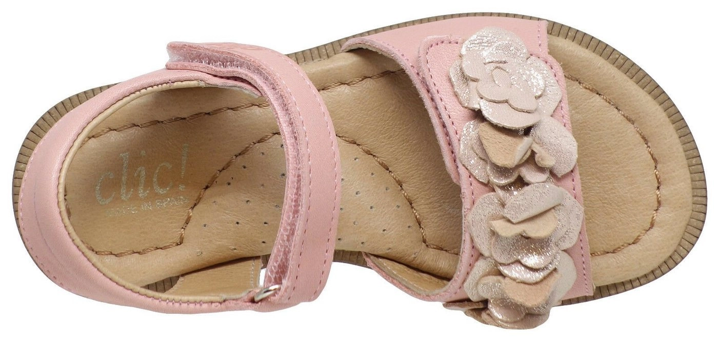 Clic »Clic! 8791 leder Sandalen für Mädchen Blumen in Rosa« Sandalette