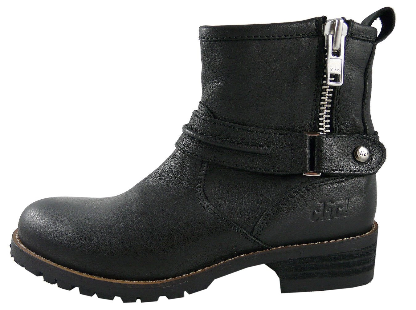 Clic »Clic! Stiefel Stiefeletten CL-8601 Leder Schuhe schmal schwarz« Schnürstiefelette