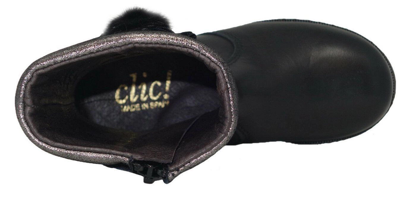 Clic »Clic! Stiefeletten 9270 Mädchen Leder Kinder Schuhe Schwarz« Schnürstiefelette