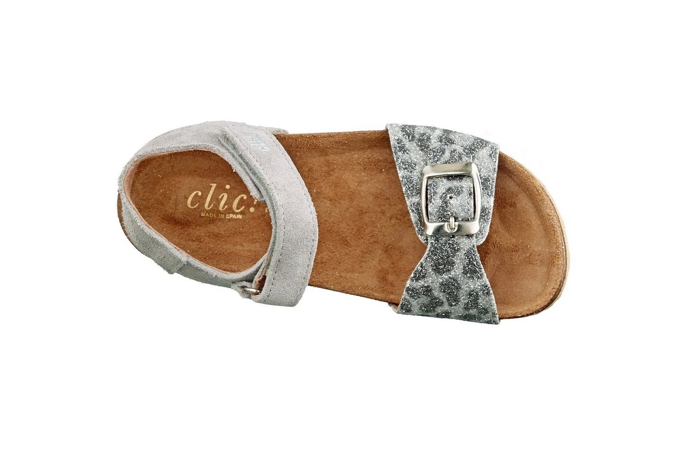 Clic »Clic Sandalen Mädchen aus Leder Grau Leo Klett 20166« Sandalette