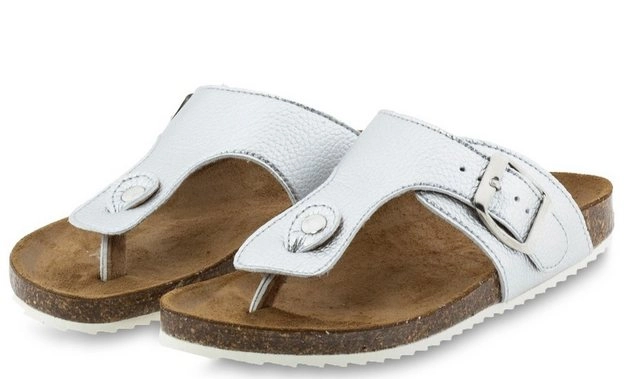 Clic »Clic Sandalen Zehentrenner Vedra Mädchen Damen Leder Silber« Sandalette