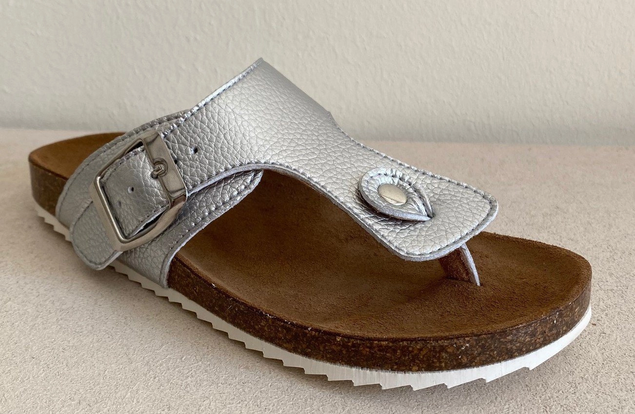 Clic »Clic Sandalen Zehentrenner Vedra Mädchen Damen Leder Silber« Sandalette