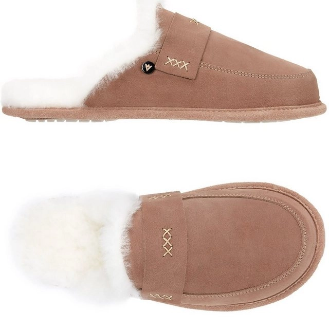 Vanuba »ABBY Damen« Hausschuh Echtleder Hüttenschuhe/Winter-Hausschuhe/Gefüttert