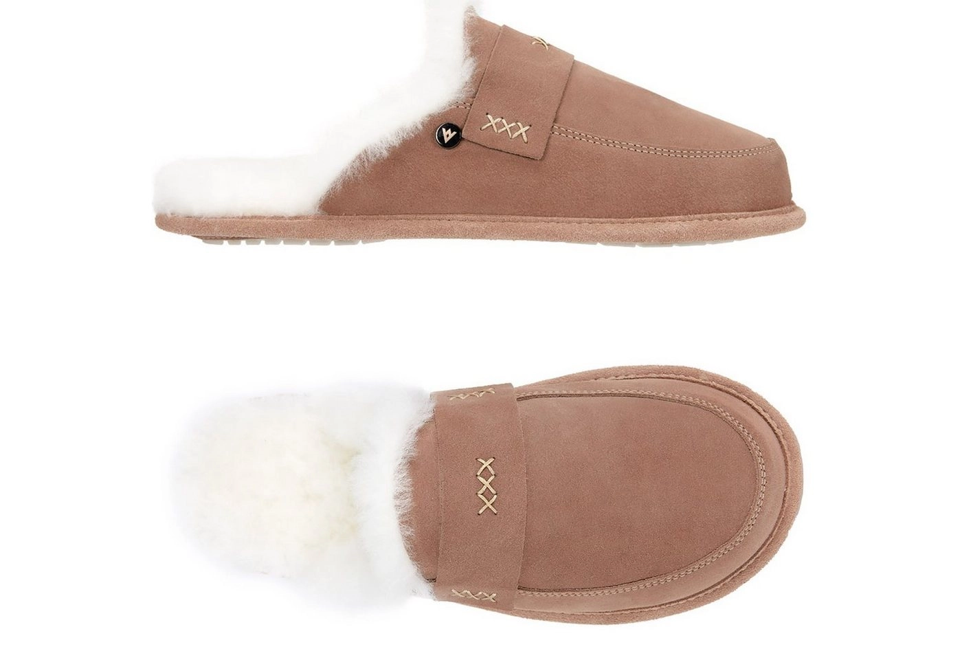 Vanuba »ABBY Damen« Hausschuh Echtleder Hüttenschuhe/Winter-Hausschuhe/Gefüttert