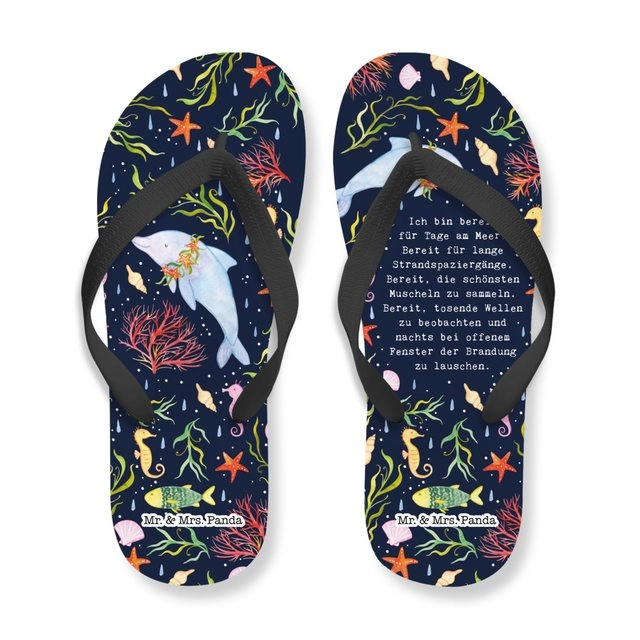 Mr. & Mrs. Panda »Unter dem Meer - Weiß - Badeschuhe, Badeschlappen, Sommerschuhe, Naturliebhaber, Abenteuer, Frühlings Deko, Sommer Deko, Zehentrenner, Sommer Look« Badeschuh (1-tlg)