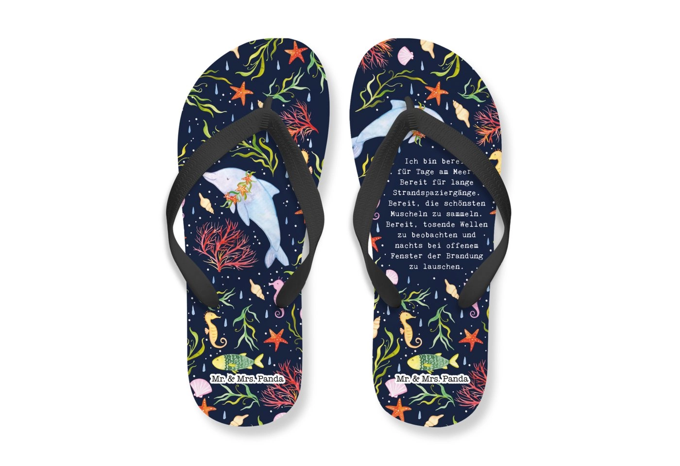 Mr. & Mrs. Panda »Unter dem Meer - Weiß - Badeschuhe, Badeschlappen, Sommerschuhe, Naturliebhaber, Abenteuer, Frühlings Deko, Sommer Deko, Zehentrenner, Sommer Look« Badeschuh (1-tlg)