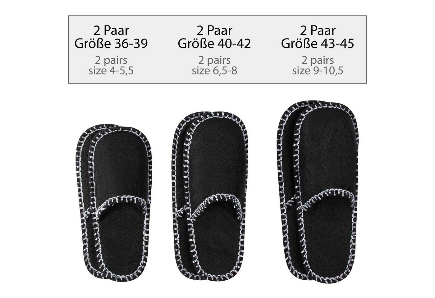 ONVAYA »ABS Gästepantoffel, Ananas, 6er Set, Antirutsch Sohle, Hausschuhe, Filzpantoffel, Gr. 36-45, schwarz / grau, Gästehausschuhe« Pantoffel