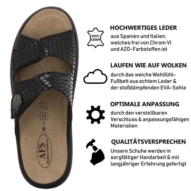 AFS-Schuhe »2808« Pantolette für Damen aus Leder mit Wechselfußbett, Made in Germany