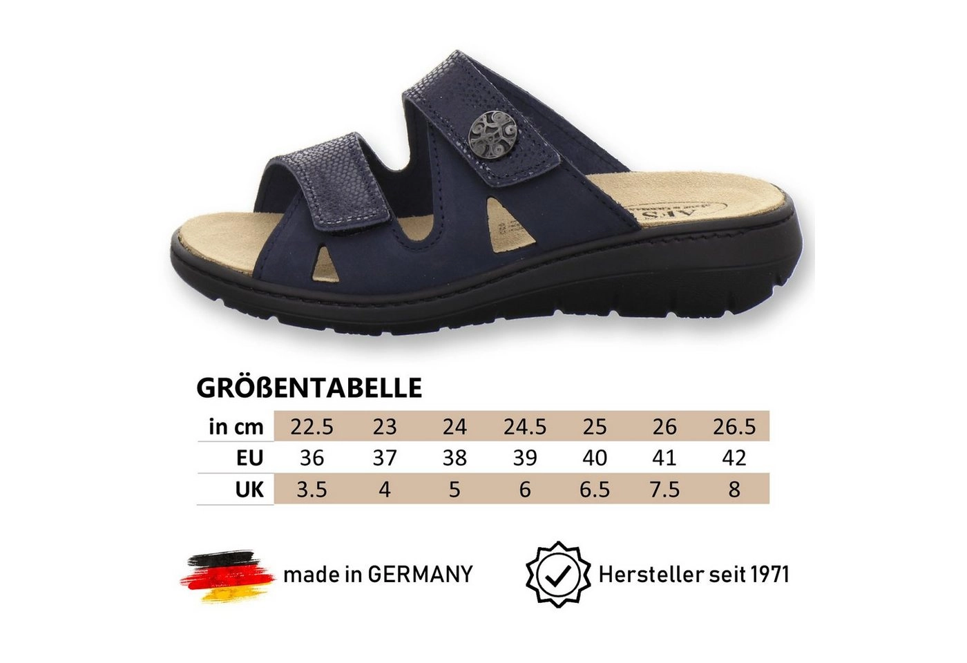 AFS-Schuhe »2808« Pantolette für Damen aus Leder mit Wechselfußbett, Made in Germany