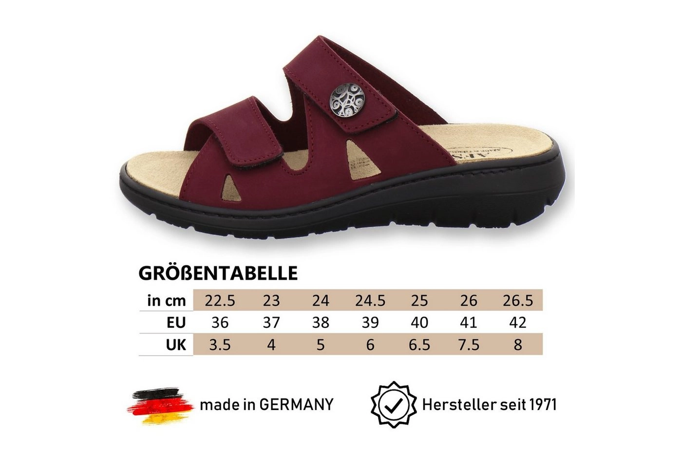 AFS-Schuhe »2808« Pantolette für Damen aus Leder mit Wechselfußbett, Made in Germany