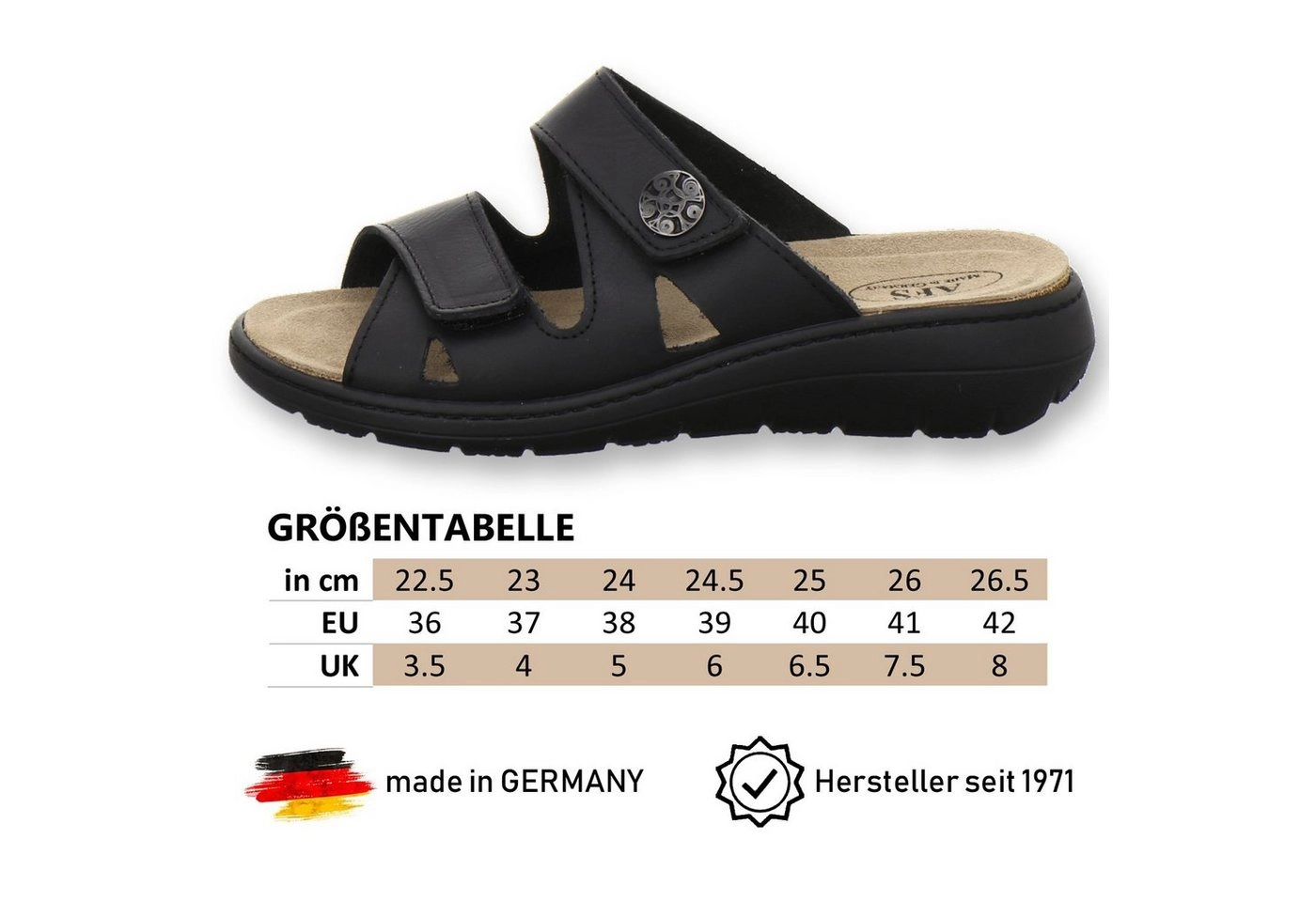 AFS-Schuhe »2808« Pantolette für Damen aus Leder mit Wechselfußbett, Made in Germany