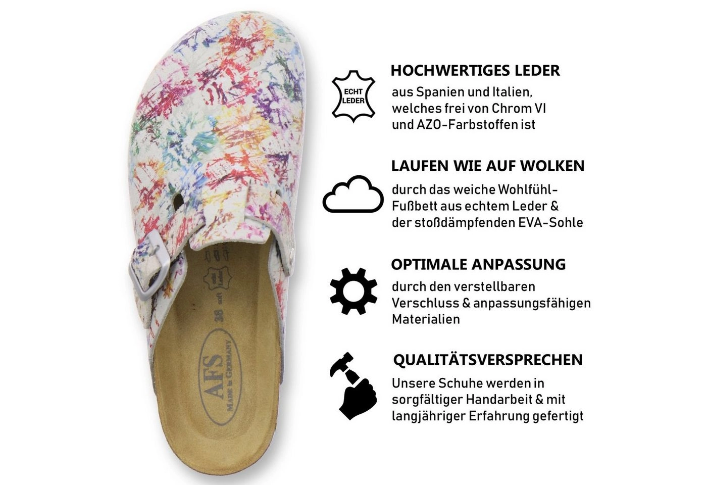 AFS-Schuhe »2900« Hausschuh für Damen aus Leder mit soft Fußbett, Made in Germany