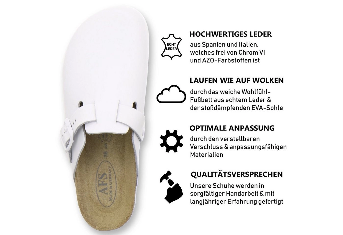 AFS-Schuhe »2900« Hausschuh für Damen aus Leder mit soft Fußbett, Made in Germany