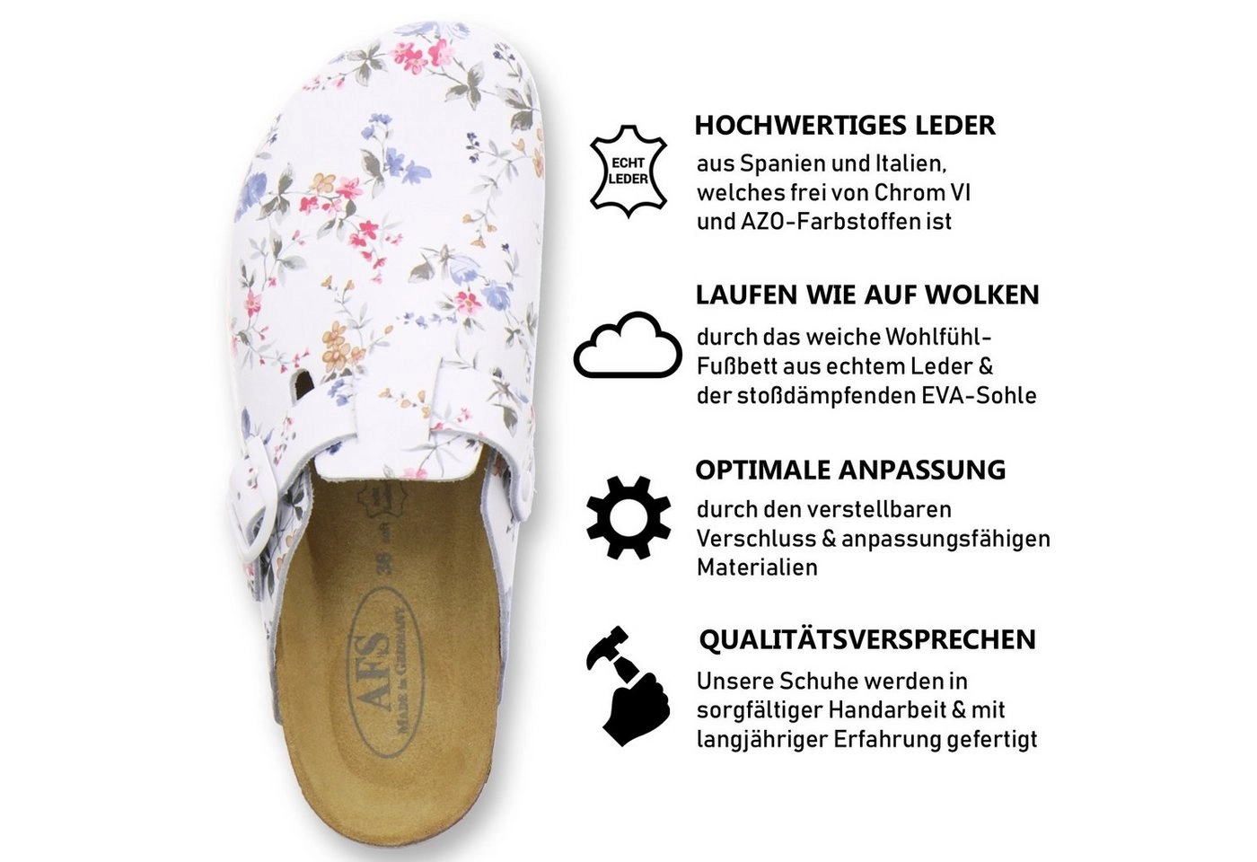 AFS-Schuhe »2900« Hausschuh für Damen aus Leder mit soft Fußbett, Made in Germany