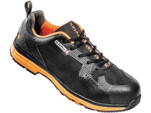 Baak »Sicherheitsschuh Chuck Gr.42 schwarz/orange Textil S3 SRC ESD EN20345 BAAK nach DIN EN ISO 20345 · S3 SRC ESD · Obermaterial: wasserresistentes Nylon-Textilmaterial kombiniert mit abriebfester CPU-Applikation · weiche Schaftpolsterung und klimaregul