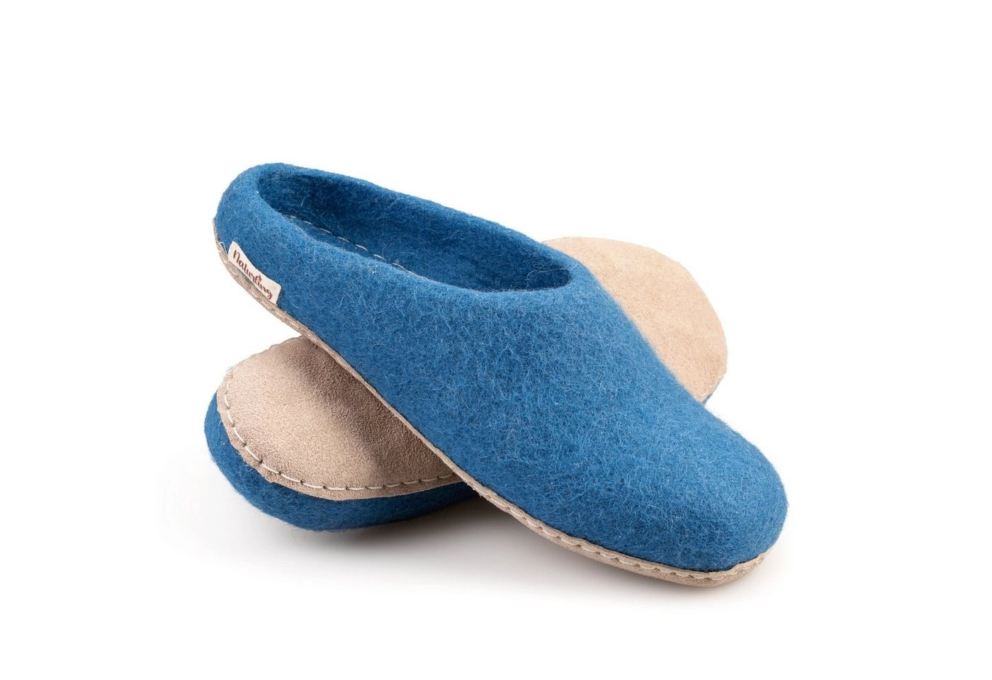 naturling »Filz Damen Slipper mit bequemer Ledersohle« Hausschuh für schmale Füße