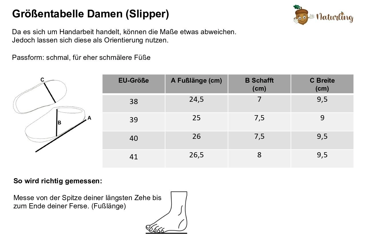 naturling »Damen Filz Pantoffeln "FLEUR"« Hausschuh mit bequemer Ledersohle