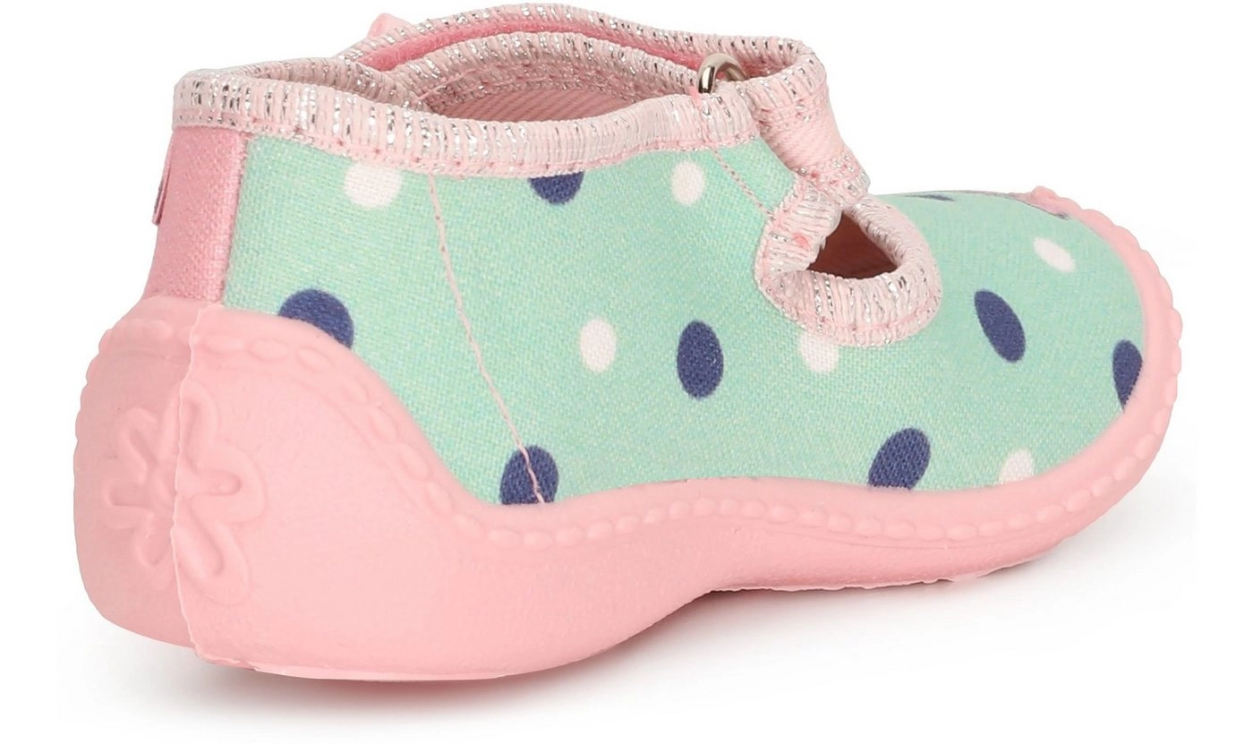 Ladeheid »Kinder Mädchen Hausschuhe mit Klettverschluss und Einlegesohlen LAVI0001 (Grau Rosa, 27 EU)« Hausschuh