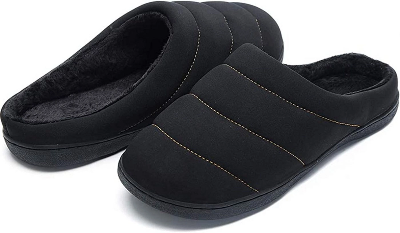 HUSKSWARE Hausstiefel Memory Foam Hausschuhe, Winter Herren Draussen Innen Warme Hausschuhe
