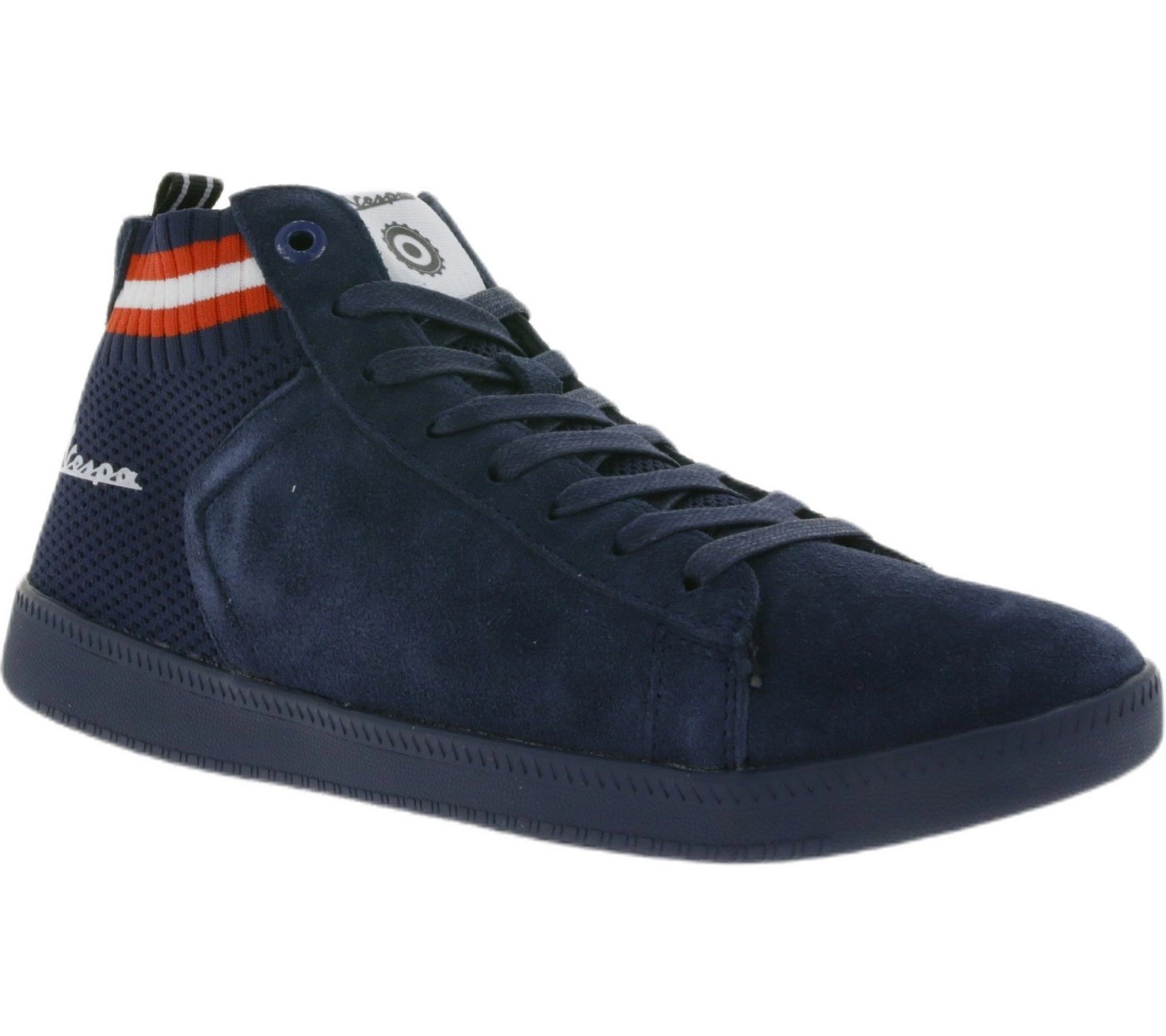Vespa »Vespa Mid Top Turnschuhe Sneaker mit Echtleder-Anteil New Wave Freizeit-Schuhe Dunkelblau« Sneaker