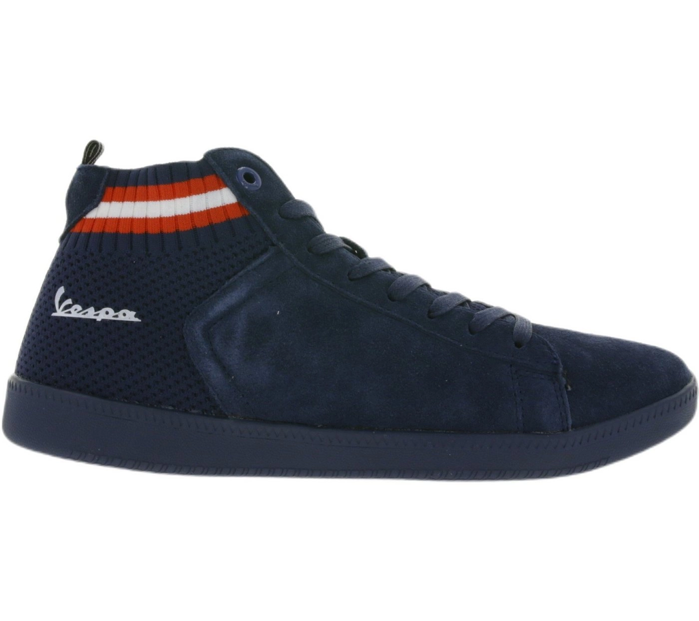 Vespa »Vespa Mid Top Turnschuhe Sneaker mit Echtleder-Anteil New Wave Freizeit-Schuhe Dunkelblau« Sneaker