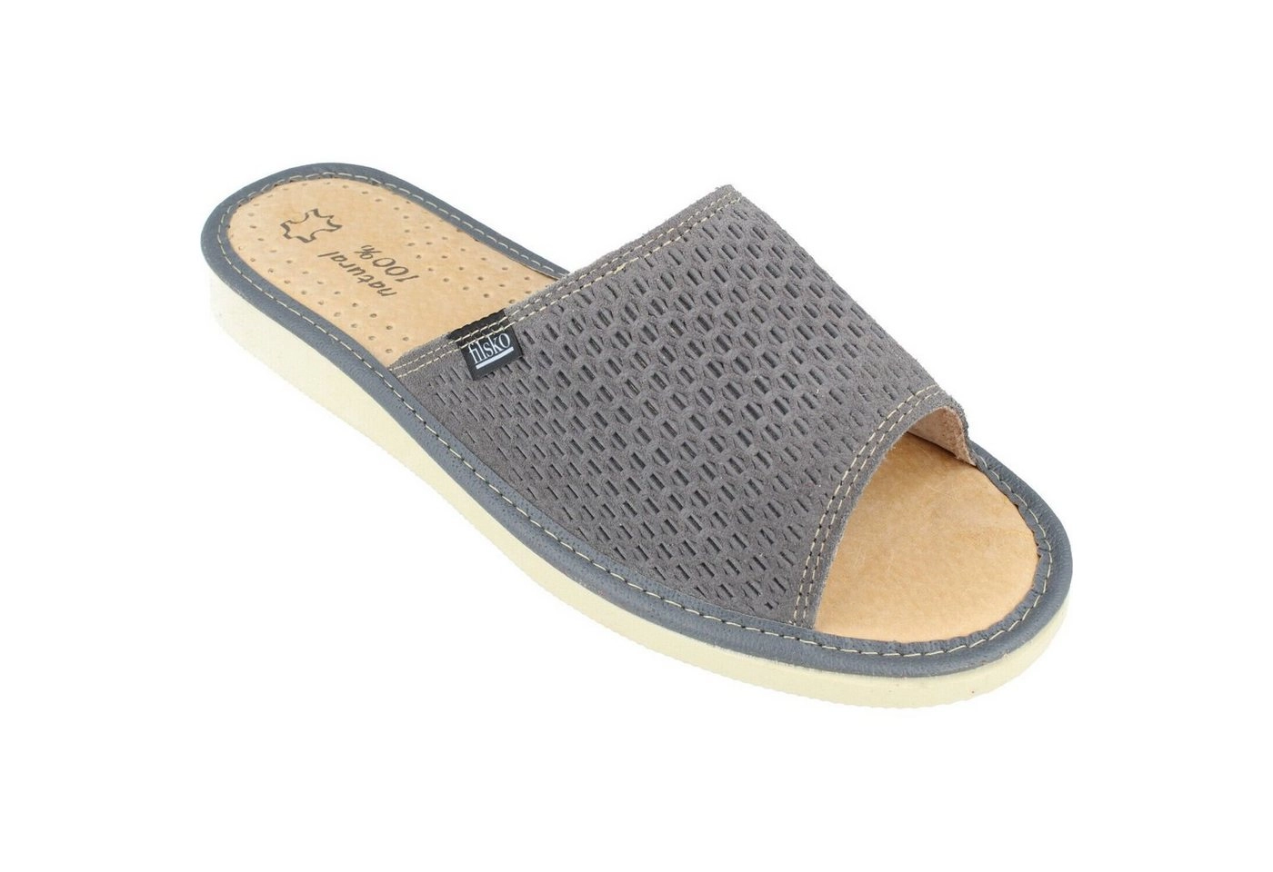 filsko »Damen Leder HausSchuhe Pantoletten Pantoffeln aus Veloursleder« Hausschuh