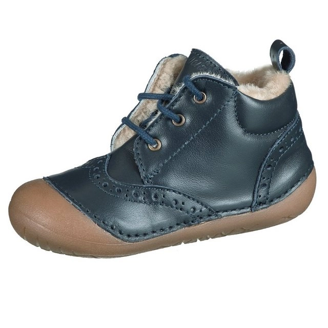 Ocra »Ocra Schuhe Lauflernschuhe Krabbelschuhe 340 pflanz. geg. mit Lammfell Blau« Schnürschuh