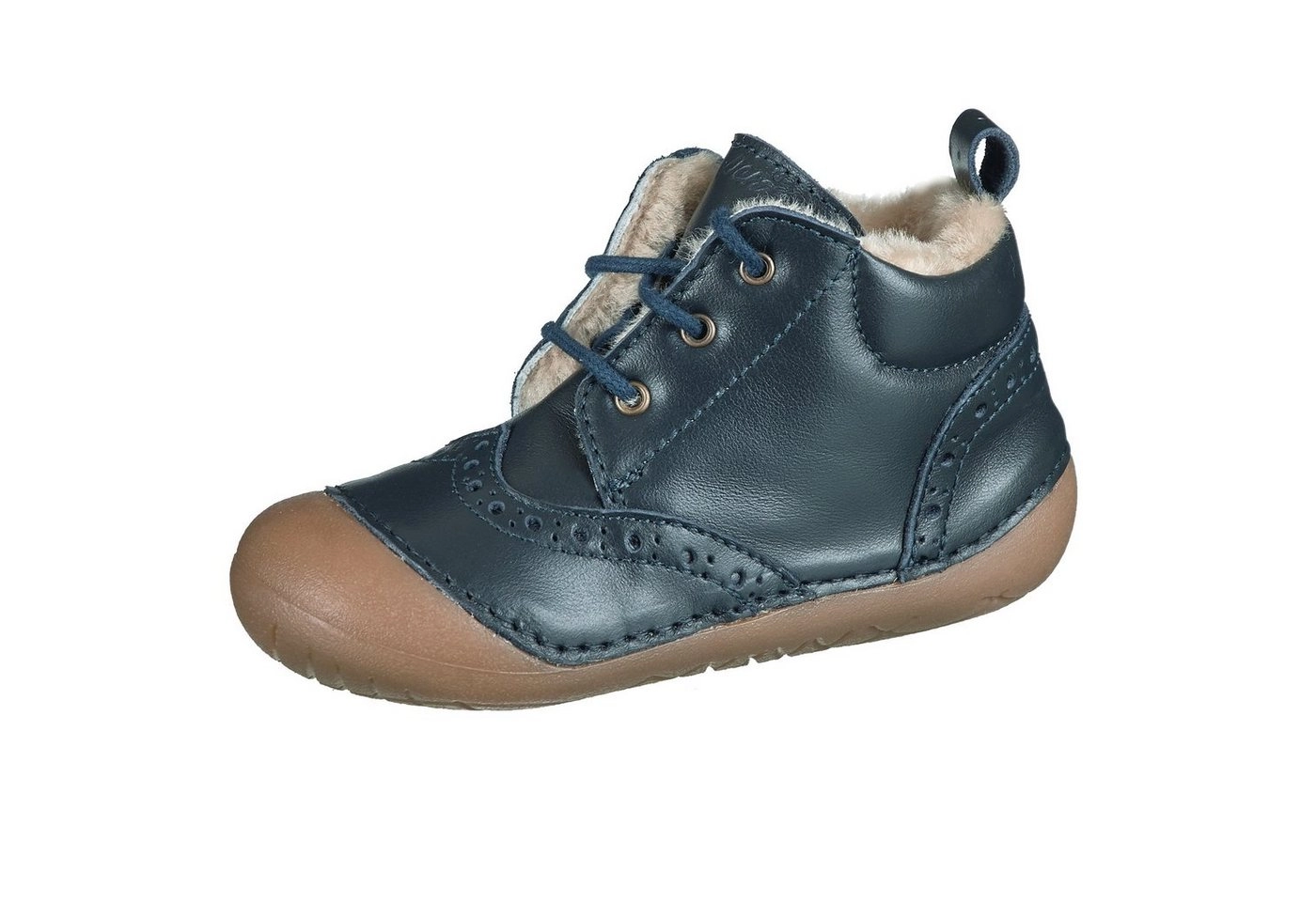 Ocra »Ocra Schuhe Lauflernschuhe Krabbelschuhe 340 pflanz. geg. mit Lammfell Blau« Schnürschuh