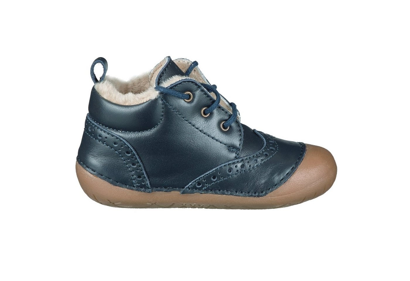 Ocra »Ocra Schuhe Lauflernschuhe Krabbelschuhe 340 pflanz. geg. mit Lammfell Blau« Schnürschuh