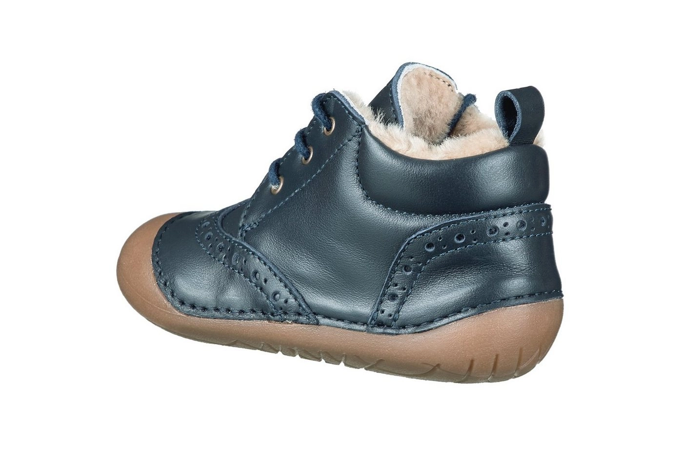 Ocra »Ocra Schuhe Lauflernschuhe Krabbelschuhe 340 pflanz. geg. mit Lammfell Blau« Schnürschuh