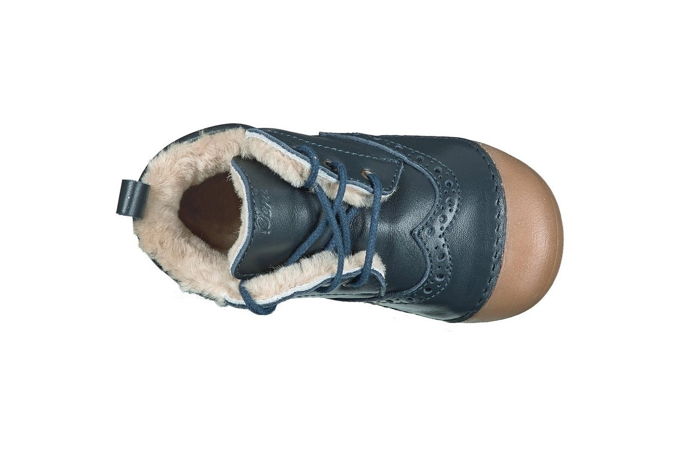 Ocra »Ocra Schuhe Lauflernschuhe Krabbelschuhe 340 pflanz. geg. mit Lammfell Blau« Schnürschuh