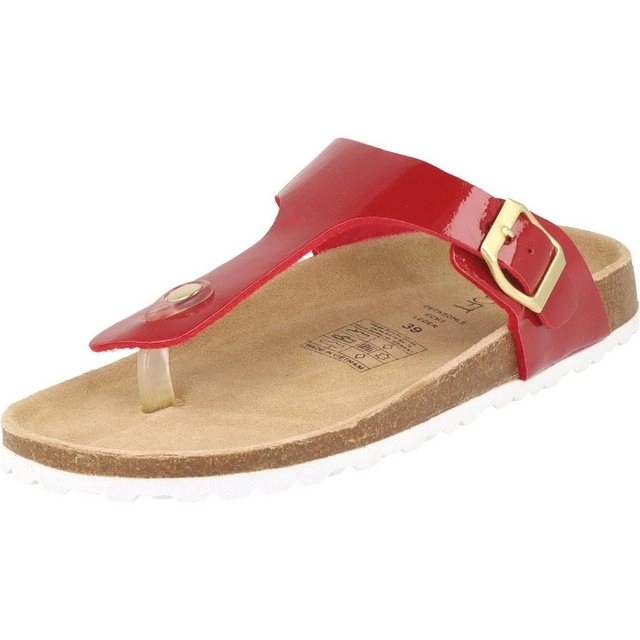 SUPERSOFT »274-307 Damen Schuhe Pantolette Hausschuhe Zehentrenner Lack« Zehentrenner
